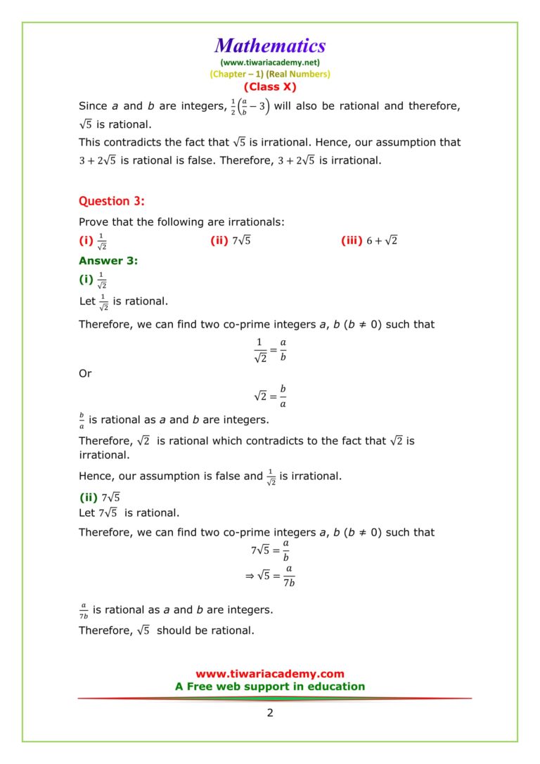 Ncert Solutions For Class Maths Chapter Exercise Online