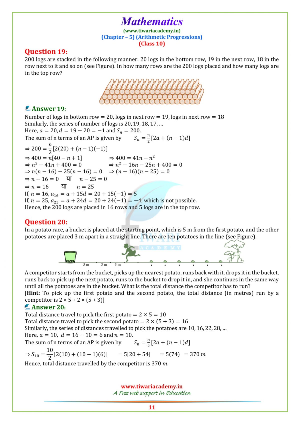 NCERT Solutions For Class 10 Maths Chapter 5 Exercise 5 3 AP In PDF