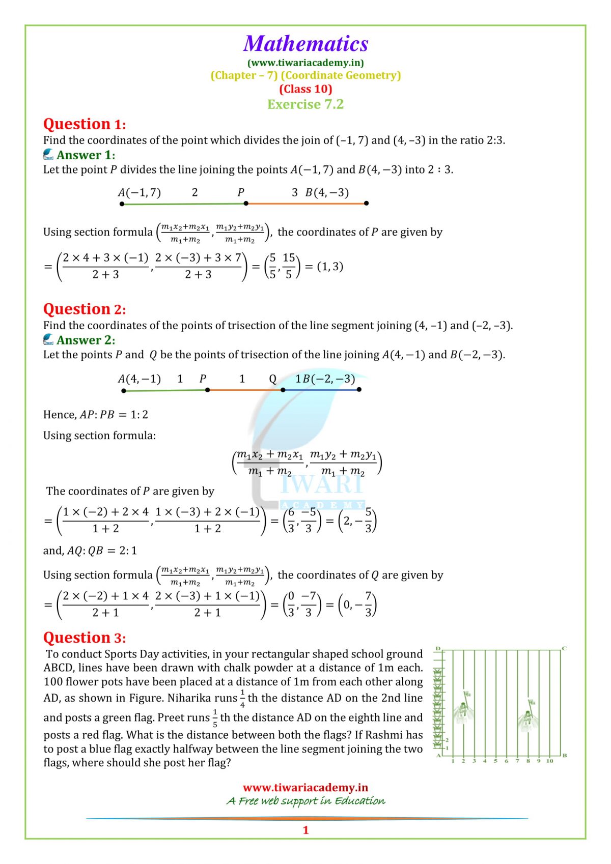 NCERT Solutions For Class 10 Maths Chapter 7 Exercise 7 2 Online Study