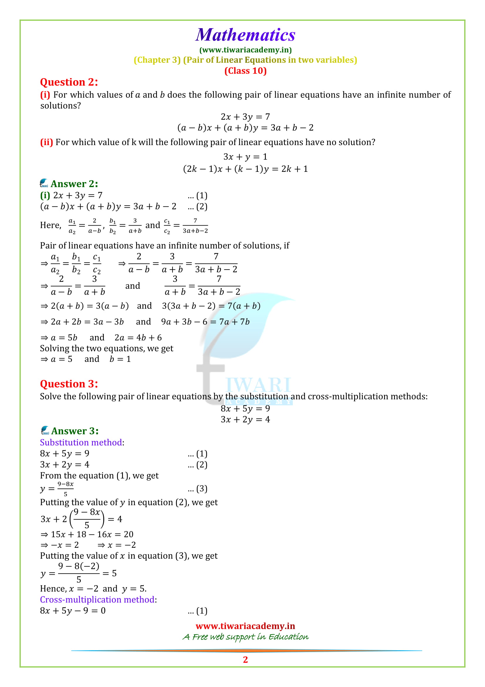 case study maths class 10 chapter 3