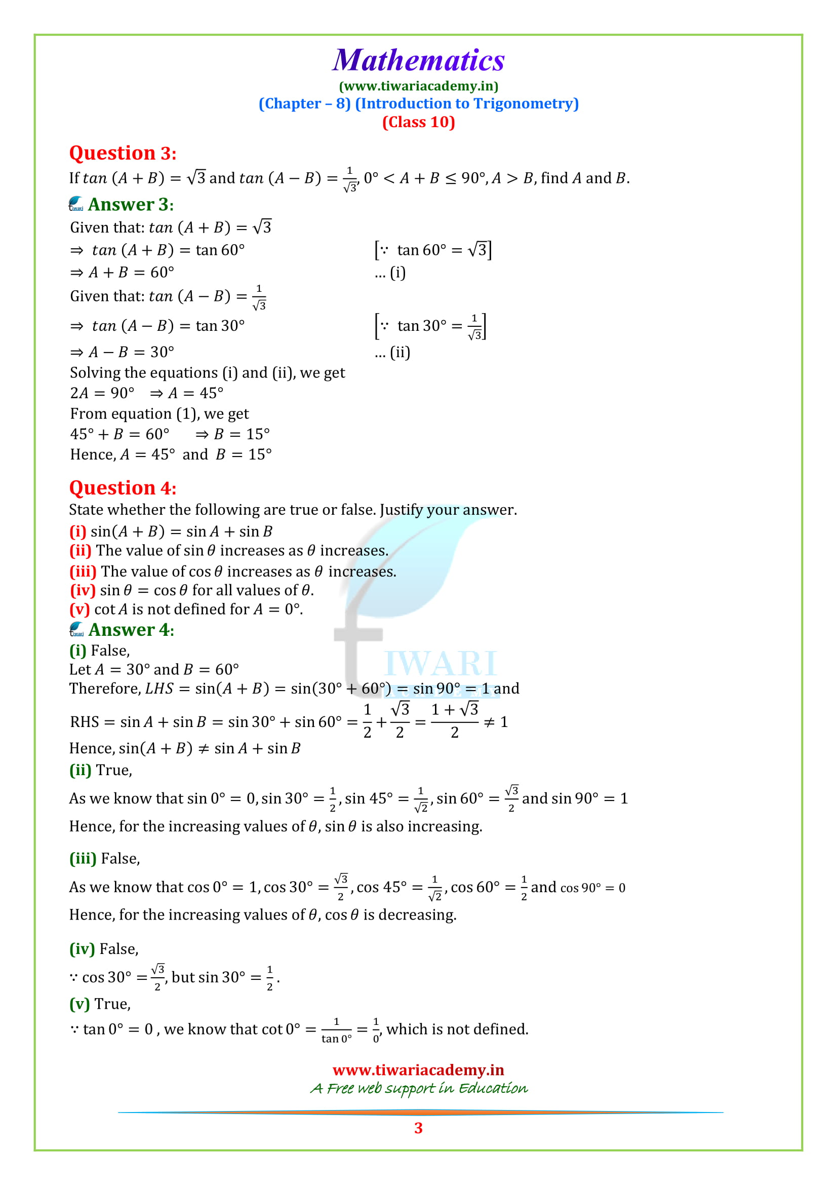 case study questions for class 10 maths chapter 8