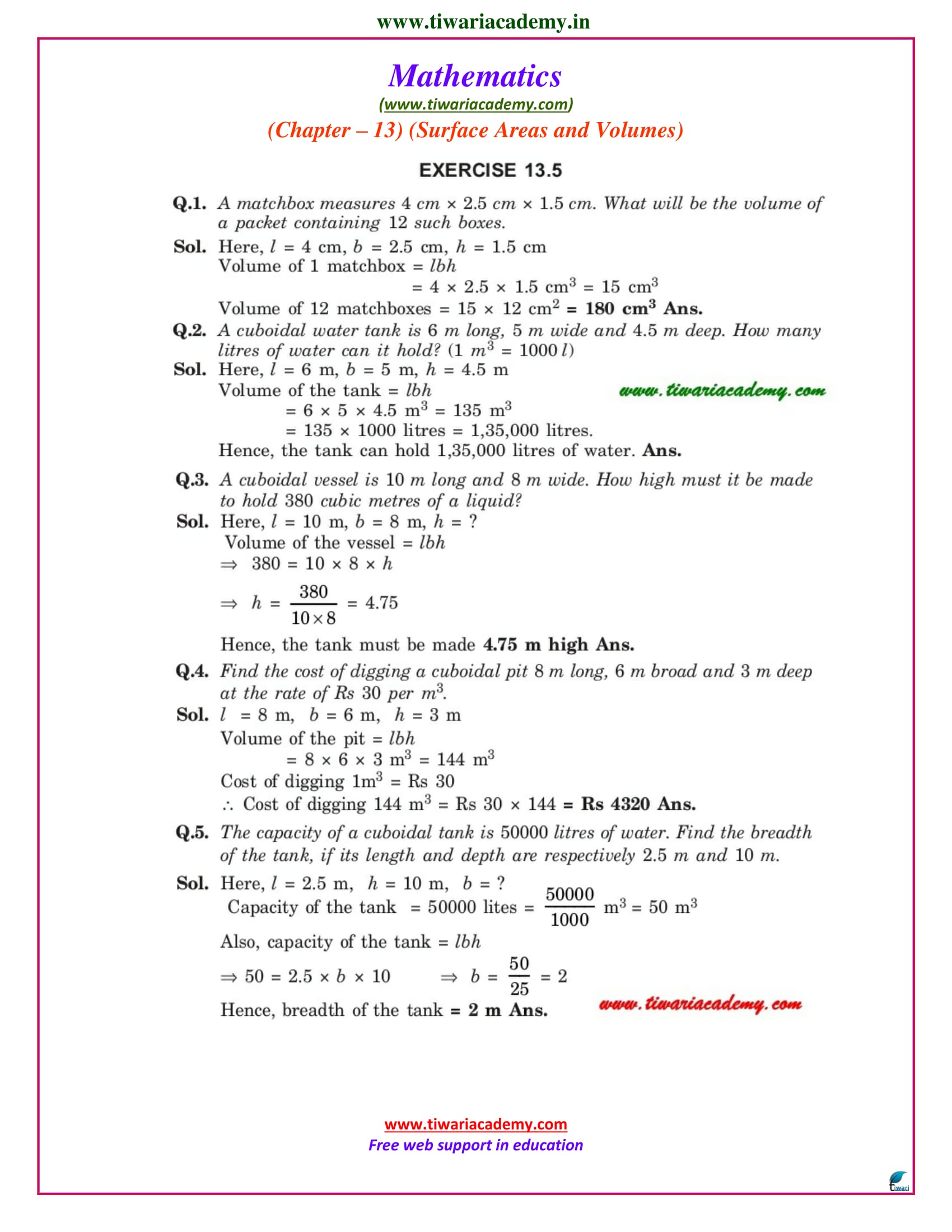 NCERT Solutions For Class 9 Maths Chapter 13 Exercise 13 5 13 6 PDF