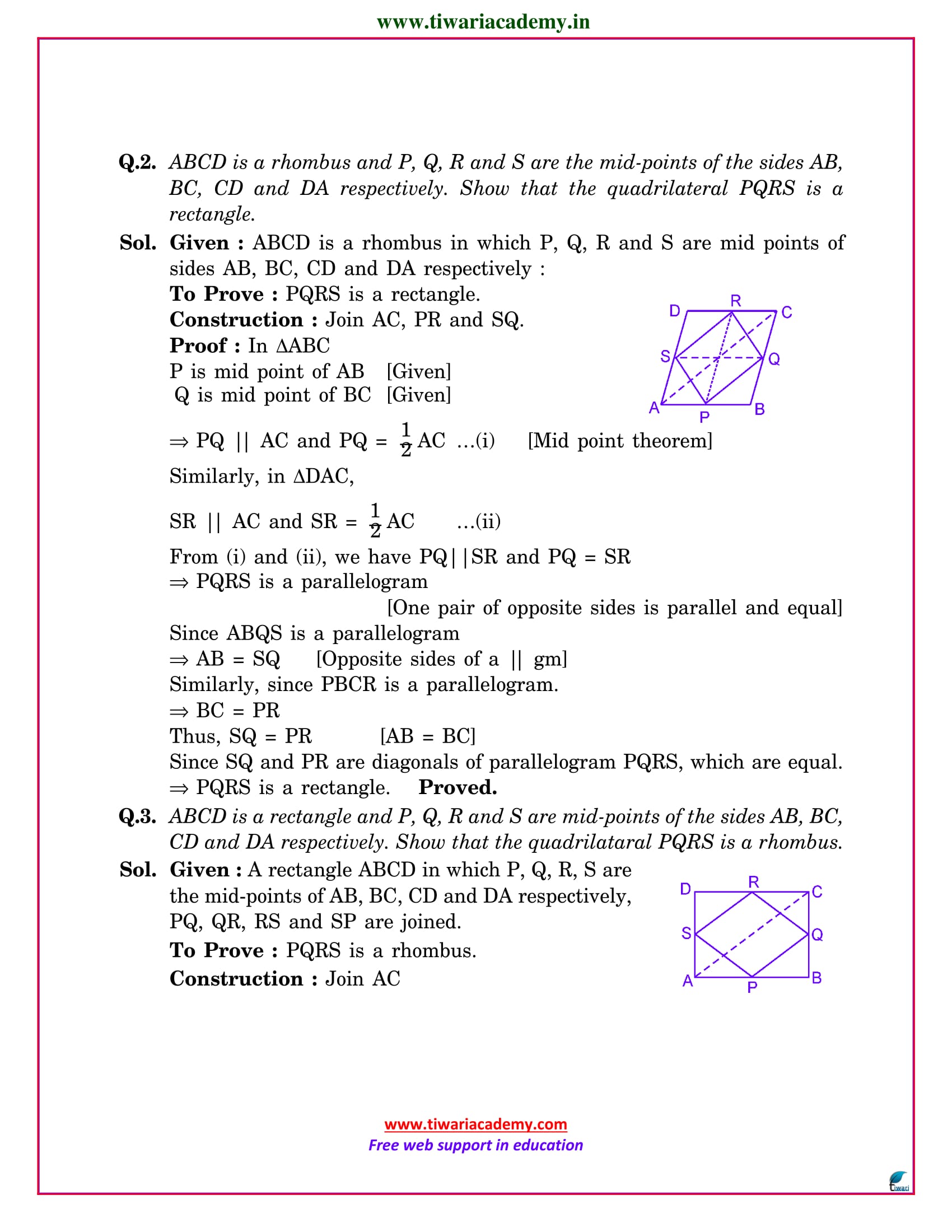 NCERT Solutions For Class 9 Maths Chapter 8 Quadrilaterals Ex 8 1 8 2