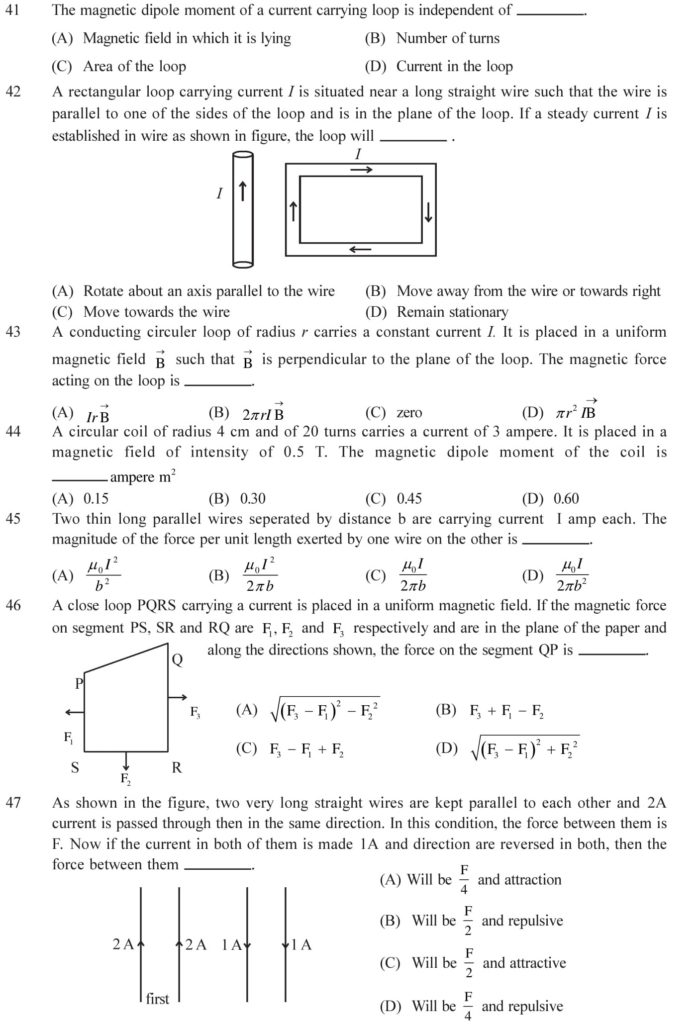 case study questions class 12 physics chapter 4