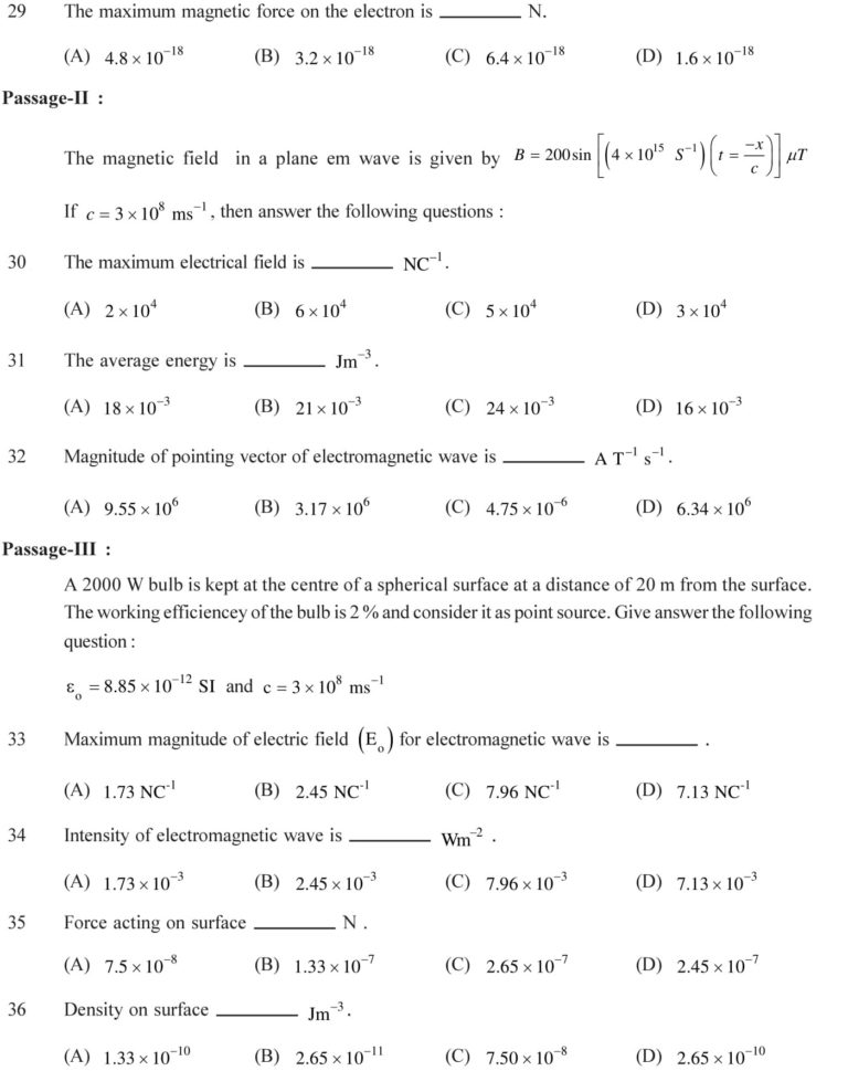 NCERT Solutions For Class 12 Physics Chapter 8 Electromagnetic Waves