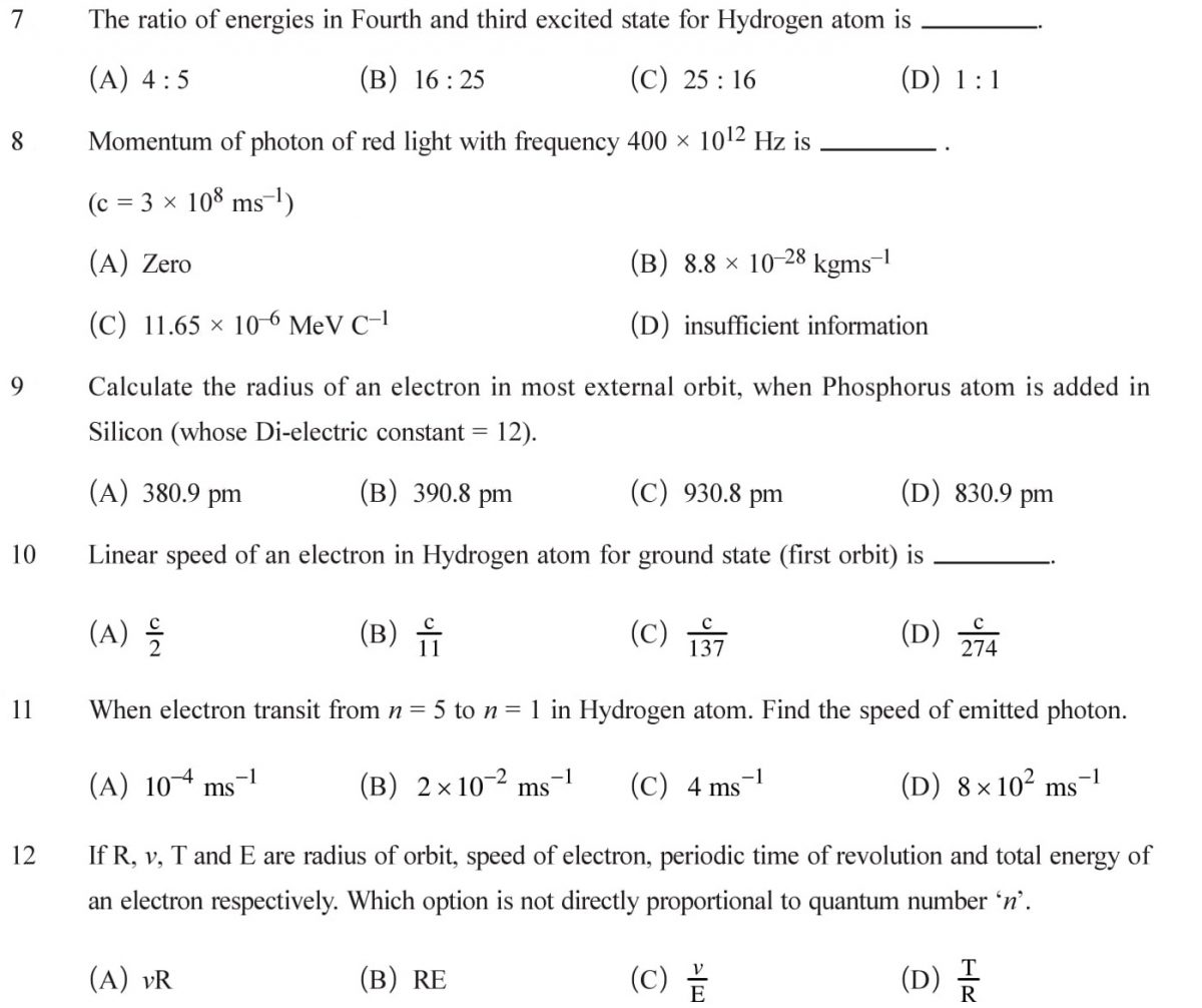 NCERT Solutions For Class 12 Physics Chapter 12 Atoms In PDF Form