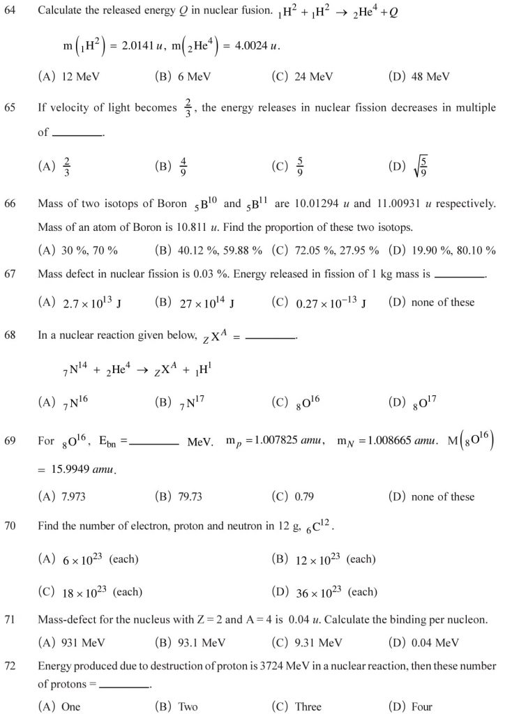 NCERT Solutions for Class 12 Physics Chapter 13 Nuclei in PDF Form