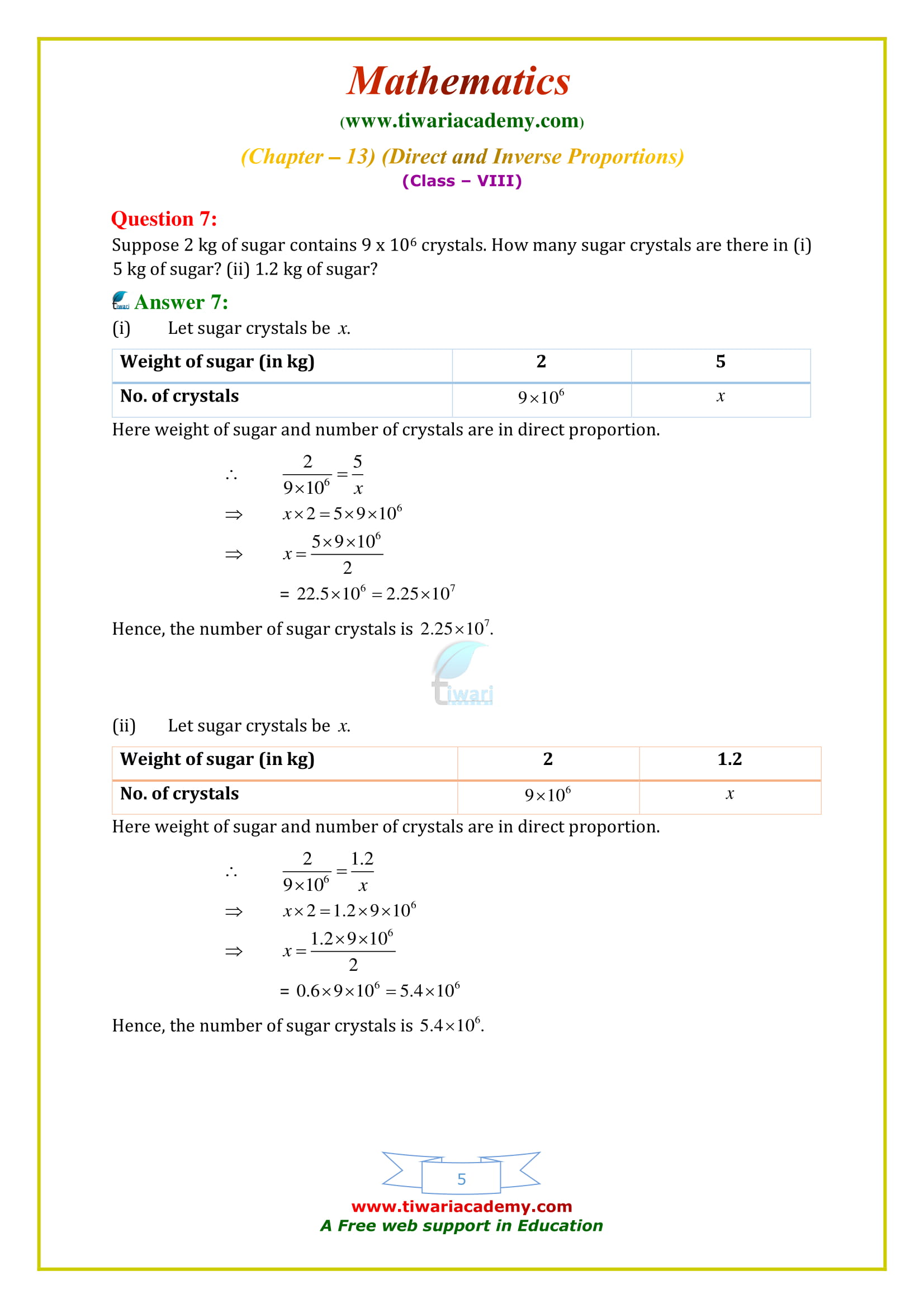 NCERT Solutions for Class 8 Maths Chapter 13 Exercise 13.1 all question answers