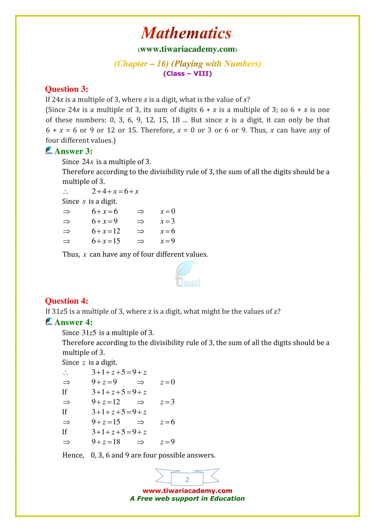 assignment ordering exercise 16 02